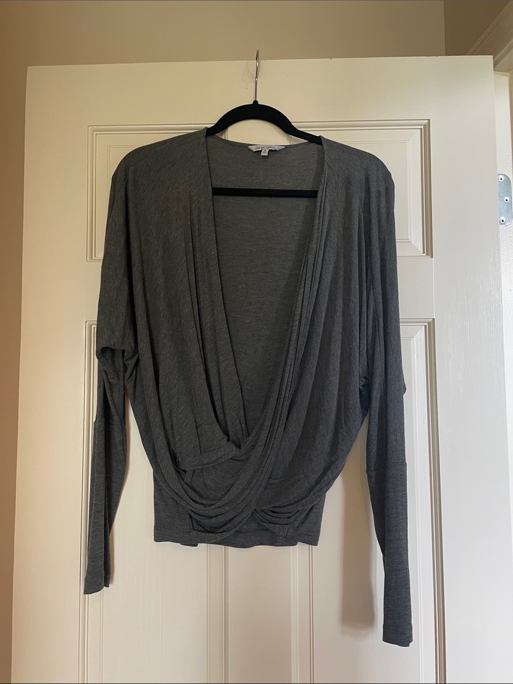Naked Zebra Gray Draped Open Front Cardigan